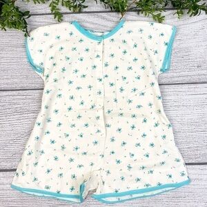 Vintage Baby Boy Blue & Cream Romper
